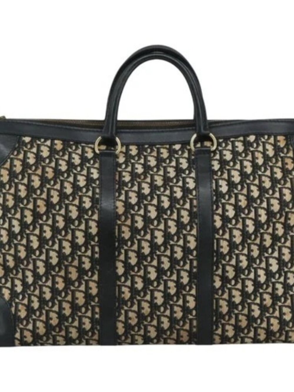 Christian Dior Trotter Canvas Boston Bag Navy Auth 111760 - Picture 12 of 15